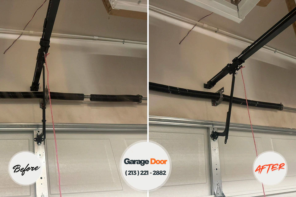 Before and after: garage door repair Lawson, MO